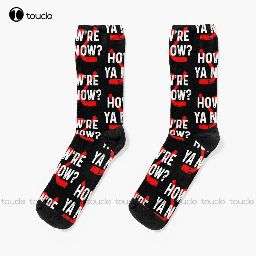 

How'Re Ya Now Canadian Greeting Socks Womens Hiking Socks 360° Digital Print Design Happy Cute Socks New Popular Funny Gift