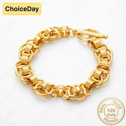 Elegant 18K Gold Plated Braided Bracelet, Fashionable Unisex Jewelry, Perfect - 20cm (Gold)