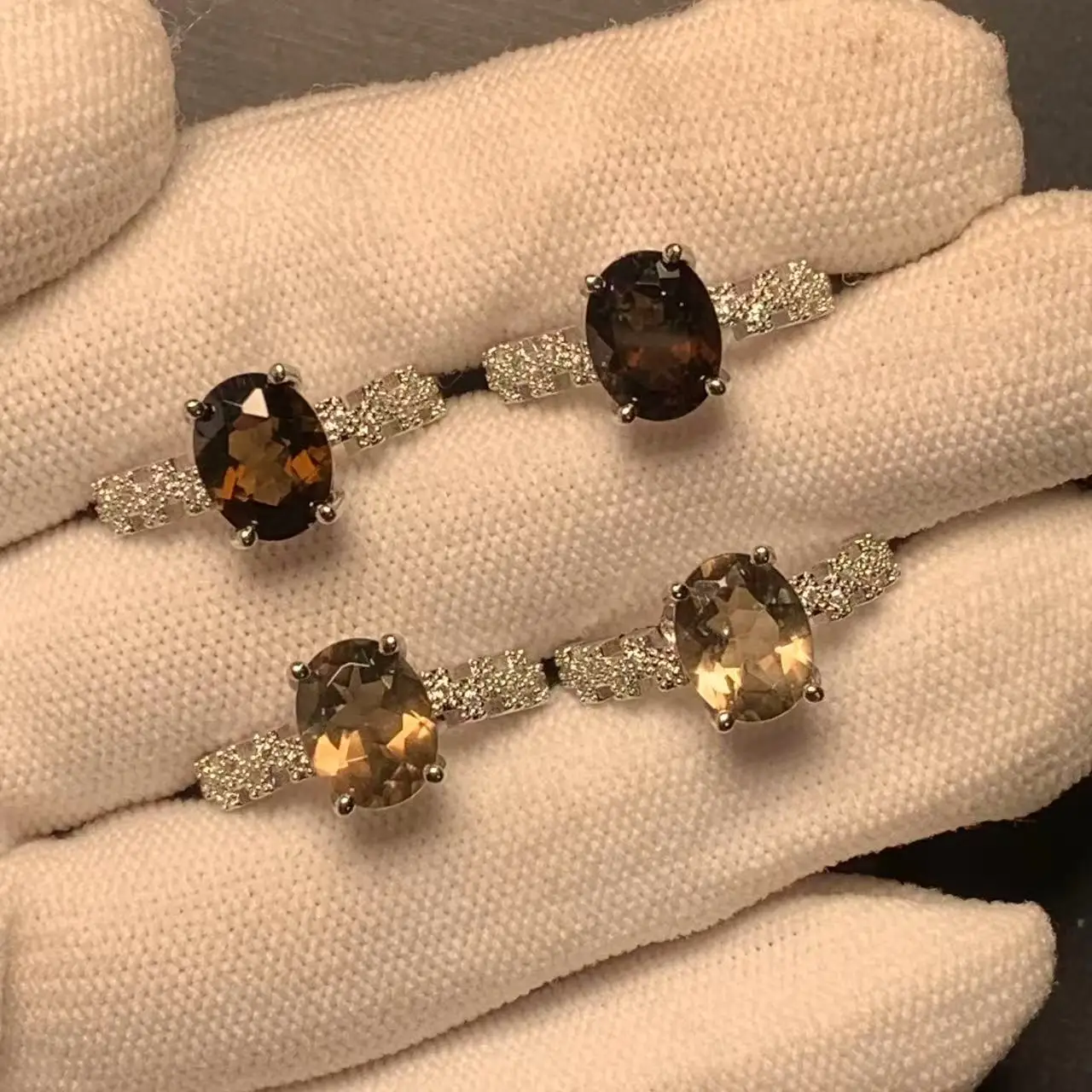 MM Natural Smoky Quartz Ring Adjustable Female Ring Jewelry for Women Gift Wholesale High Quality Vintage Fine