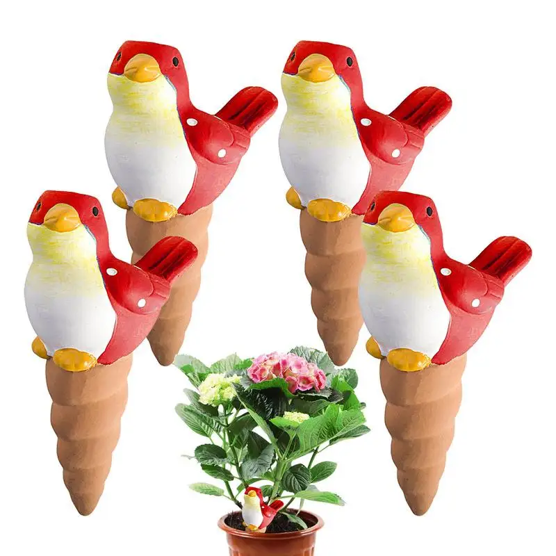 

4 Pcs Garden Automatic Watering Tool Cute Birds Indoor Drip Watering System Kit Potted Plant Waterers Spike for Houseplant