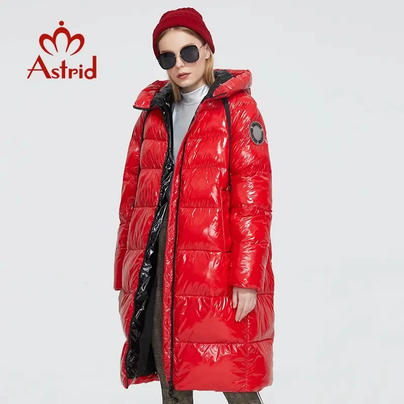 

Astrid 2023 New Winter parka Women's coat women Jacket long warm Bright fabric fashion hooded large sizes female clothing 8675