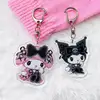 Sanrioed Cute Kawaii Cartoon 10cm Kuromi My Melody Dark Wind Acrylic Bag Pendant Couple Keychain Acrylic Pendant 1