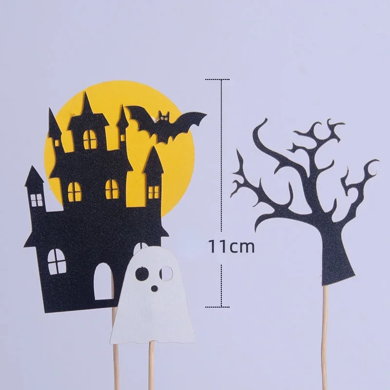 Halloween Witch Cake Topper Happy Halloween Party Decoration Supplies Girl Ghost House Cupcake Toppers Cake Decorating Tools