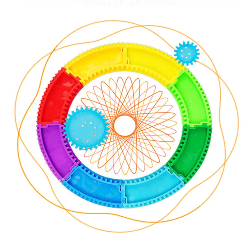 Geometry Spirograph Drawing Stencils Set Painting Template Art Crafts Creative Kids Educational Toy Variety of Flowers Ruler 5