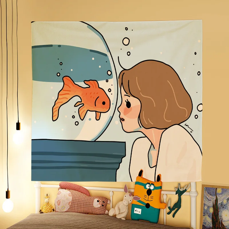 Cute Room Decor Anime Tapestry Wall Hanging Kawaii Bedroom Decoration Blanket Rabbit Girl Tapiz タペストリー гобелен декор на стену tapestry decor anime wall decor