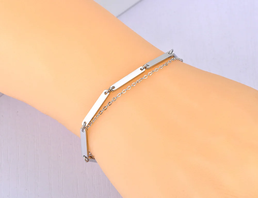 JeeMango Trendige doppellagige Charm-Armbänder aus 316L-Edelstahl für Damen, Bohemia Party-Ketten- und Gliederarmband, Armband JB21052 – Detail 8