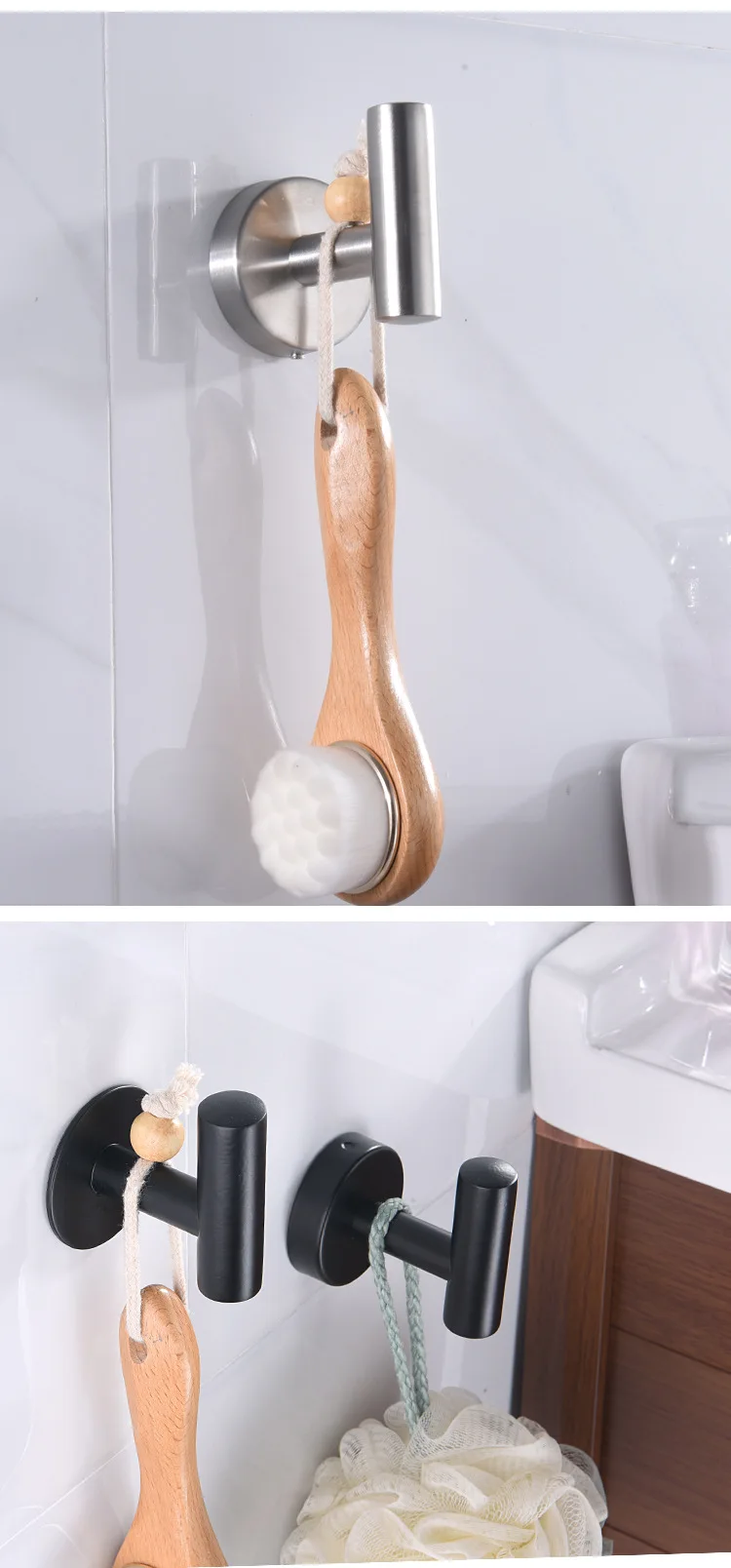 Description Picture 5 of item1Pcs Stainless Steel Silver Bathroom Hardware Set Towel Rack Toilet Paper Holder Towel Bar Hook Bathroom Accessories