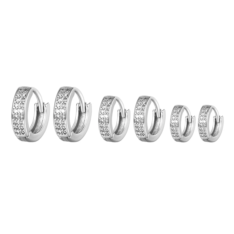 CRMYA Gold Silver Filled Several Sizes Hoop Earring CZ Zircon Heart Higgle Earrings For Women Jewelry Wholesale Aretes De Mujer