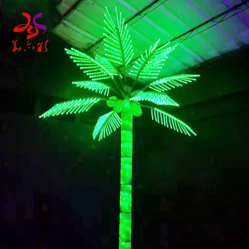 야외 대형 상업용 LED 조명 코코넛 나무, custom.2023, 전문 공장 공급, 새로운 디자인