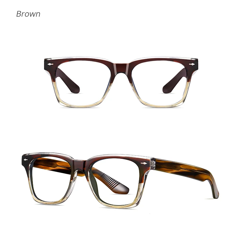 Ralferty Vintage Acetat-Brillengestell für Herren und Damen, quadratisch, Anti-Blau-Brille, keine Qualität, verschreibungspflichtiger optischer Rahmen, Null-Brillen 2025 – Detail 10