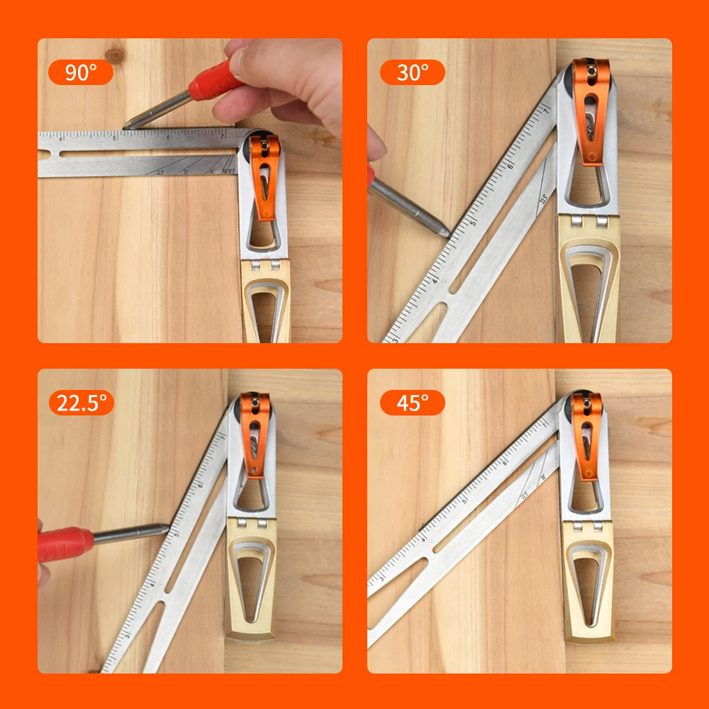Angle Locator Woodworking Scriber Ruler Multi-Angle Scribing Tool Dovetail Gauge Carpentry square 8:1/6:1 Dovetail Tenon Gauge
