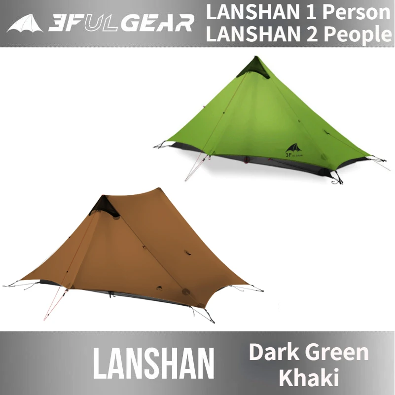 3F UL GEAR Newest Lanshan1 neue Version 230cm Lanshan 2 Ultraleicht Camping 3/4 Saison 15D Silnylon Kolbenstangenlosen Zelt