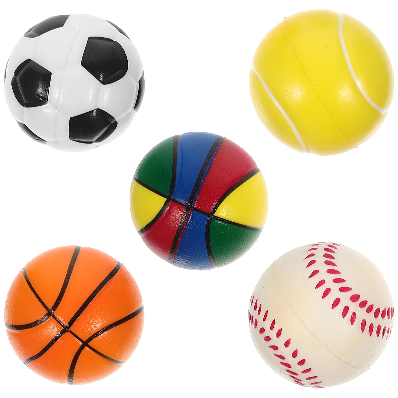 

5 Pcs Bouncy Ball Basketball Party Favors Soccer Stress Balls Football Bulk Decorations Small Basketballs 7 Inch Kids for