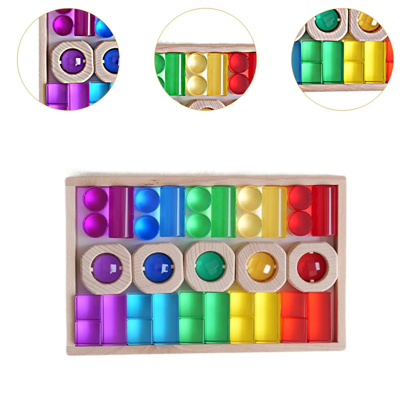 Rainbow Building Cubes Hand Eye Coordination Fine Motor Skills Educational Toys Stacking Toy for Kids Children Birthday Gift