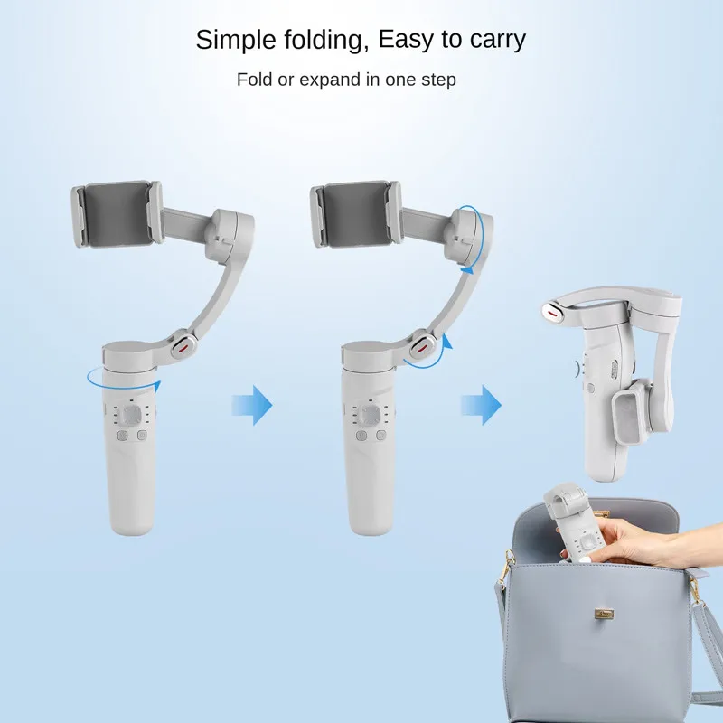 3-Axis Handheld Gimbal Stabilizer For Smartphone Video Record Vlog For iPhone Android AI Face Tracking