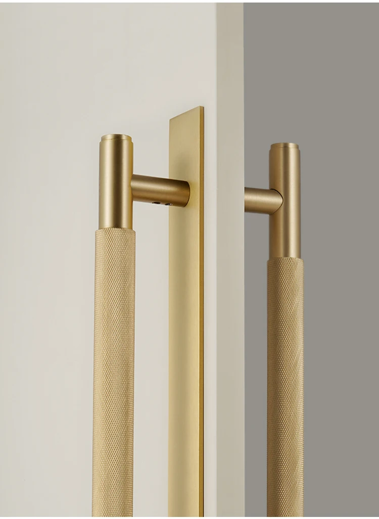 Dooroom Messing-Rändeltürgriffe, Doppeltür, Holztür, Duschraum, einseitig, doppelseitig, mattgold, schwarz, antikes Messinggriffe – Detail 4