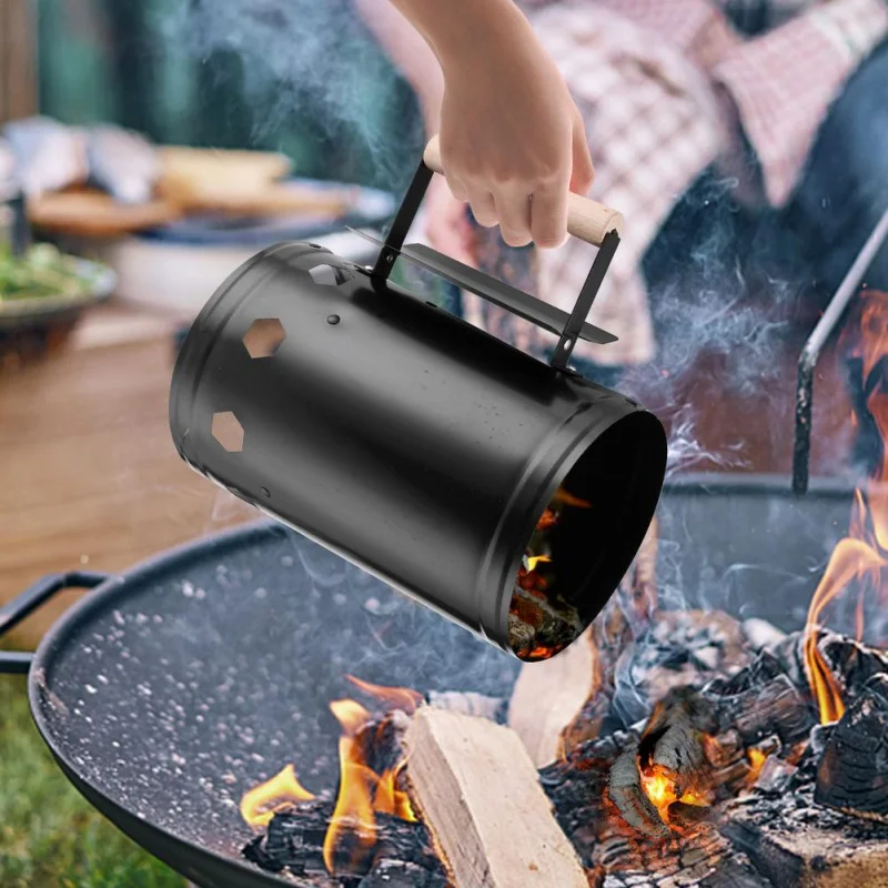 Cheminée D'allumage Portable Pour Barbecue - Démarreur à Charbon De Bois En Acier Inoxydable, Multifonction