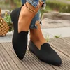Women's Pointed Toe Flat Shoes Solid Color Knitted Slip on Shoes Casual Breathable Ballet Flats Women Flat Shoes  Loafers Women 5