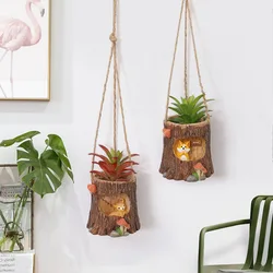 Gardening Decor Micro Landscape Swing Hanging Basket Succulent Resin Plant Flower Pot for Indoor Living Room Desktop Decorations