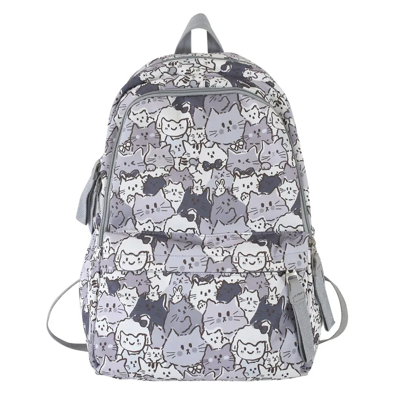 Women's Casual Laptop Backpack | Large Grey Polyester Backpack | 15.6 Inch Laptop Compartment - View #6