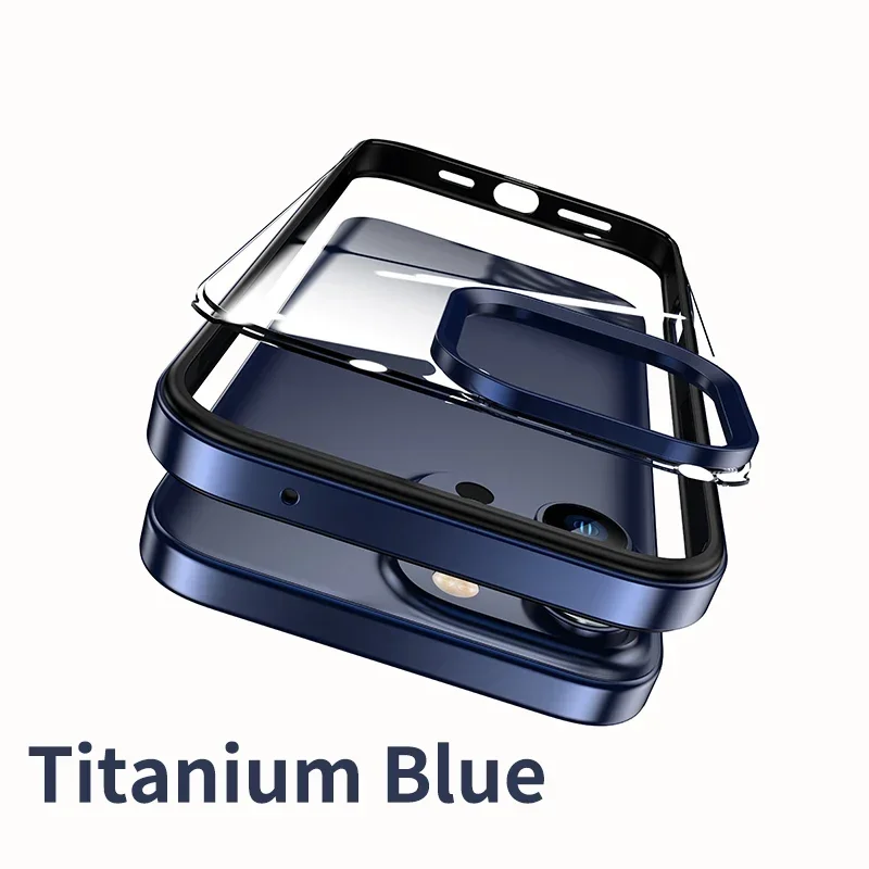 Luxury Dual-Layer Light Metal Phone Case with Removable Clear Acrylic Back