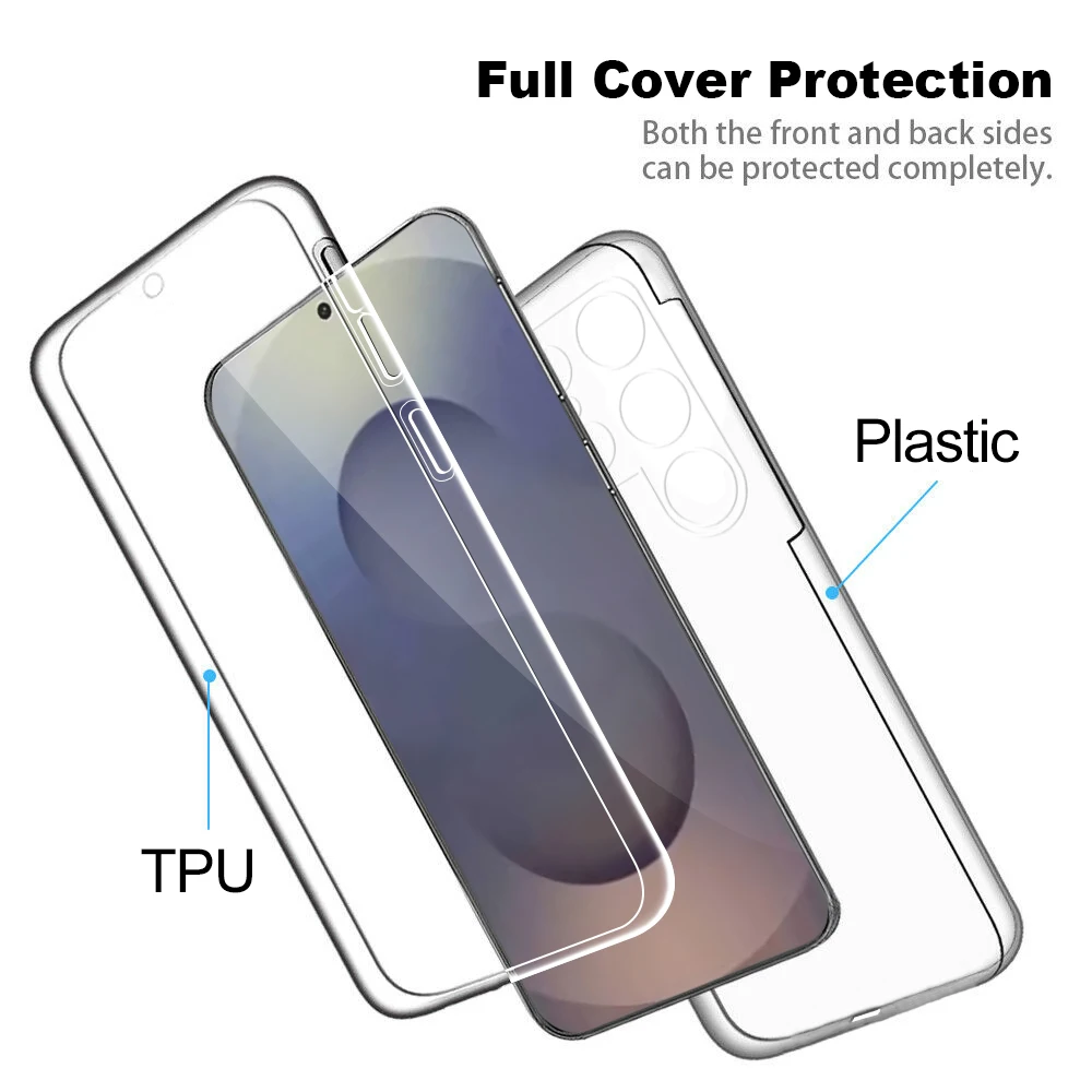 360° Full Body Clear Protection Phone Case with Shockproof Screen Protector Cover