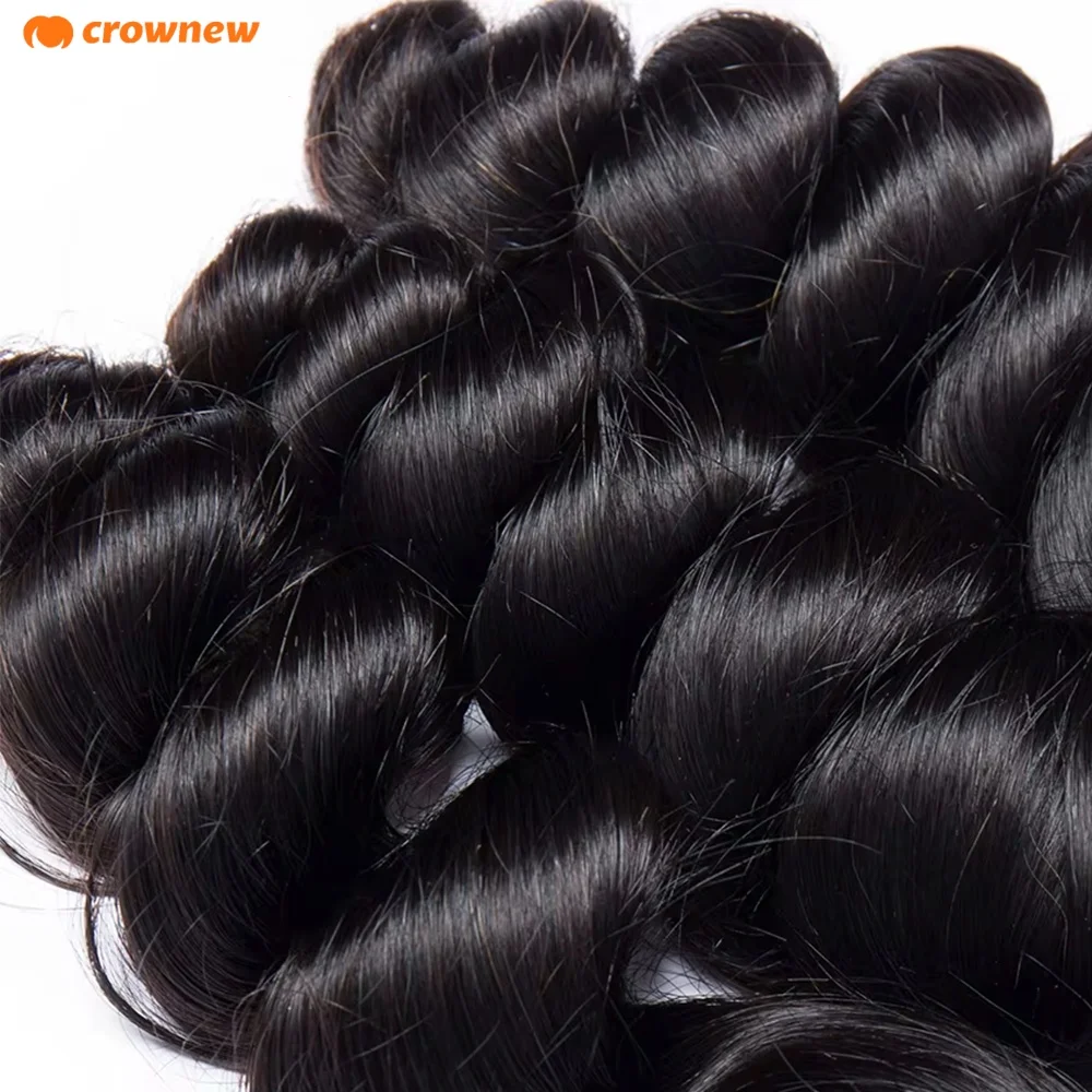 100% Real Human Hair Loose Wave Human Hair Bundles Unprocessed Human Hair Wavy Doule Drawn Bundles Extensions 100G/Bundle 6