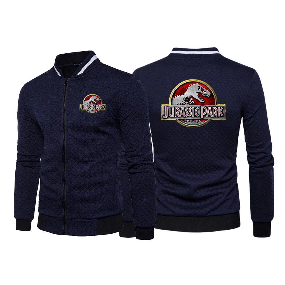 Jurassic Park 2023 New Men Printing Casual Comfortable Fashion Simple Spring Autumn Hot Sale Six-color Zipper Round Neck Coat