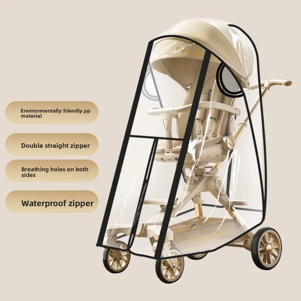 Transparent Baby Strollers Rainproof Cover Windproof Waterproof Baby Pram Rain Cover Nobstructed View Travel Pushchair Raincoat