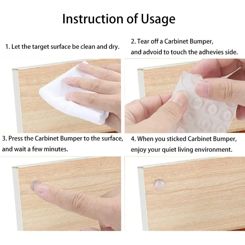 500/50PCS Transparent Dots Self Adhesive er Pads Cabinet Bumpers Silicone Furniture Anti-crash Dot Cushion Protective Pads
