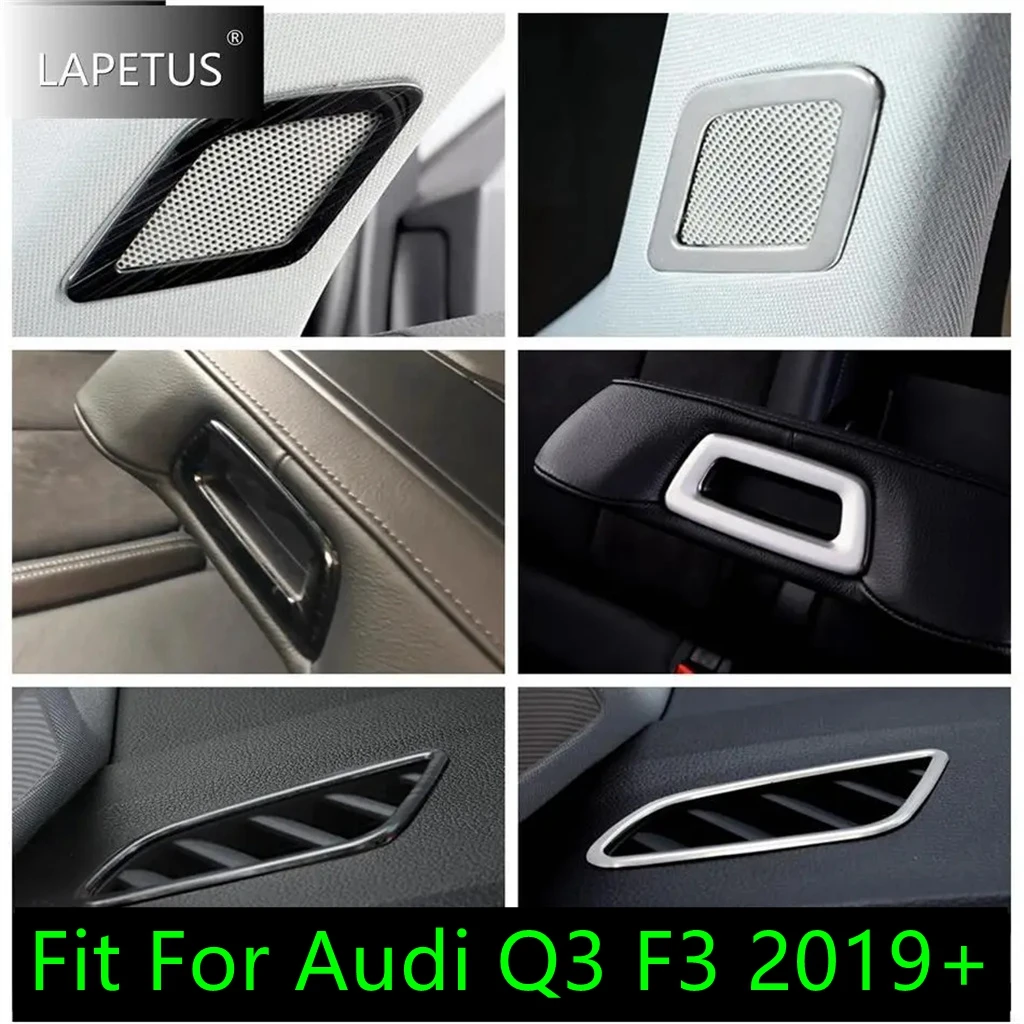 

For Audi Q3 F3 2019 - 2024 Interior Dashboard Air AC Vent / Pillar A Speaker / Rear Armrest Box Sequin Cover Trim Accessories