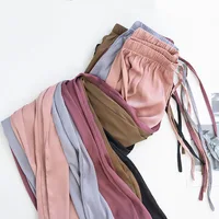 Summer Clothes Pants Women 2024 High Waist Satin Straight Pants Ice Silk Sun Protection Casual Pants Smooth Loose Fitting - Image 3