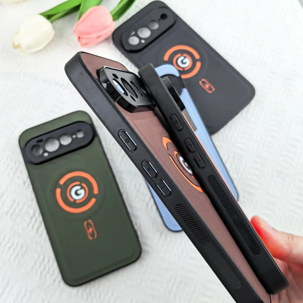 Premium Magnetic Shockproof Fabric Phone Case with Wireless Charging Support