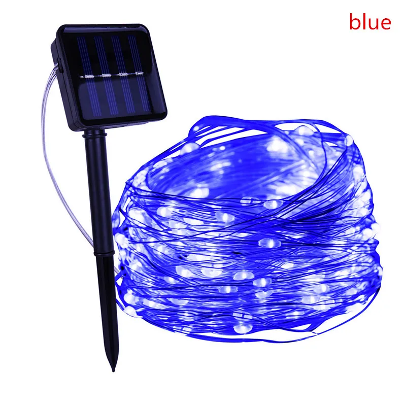 solar led flood lights Christmas Lights 100/200/300 Led Solar LED Light Waterproof LED Copper Wire String Holiday Outdoor Led Strip Led Light Indoor solar step lights Solar Lamps