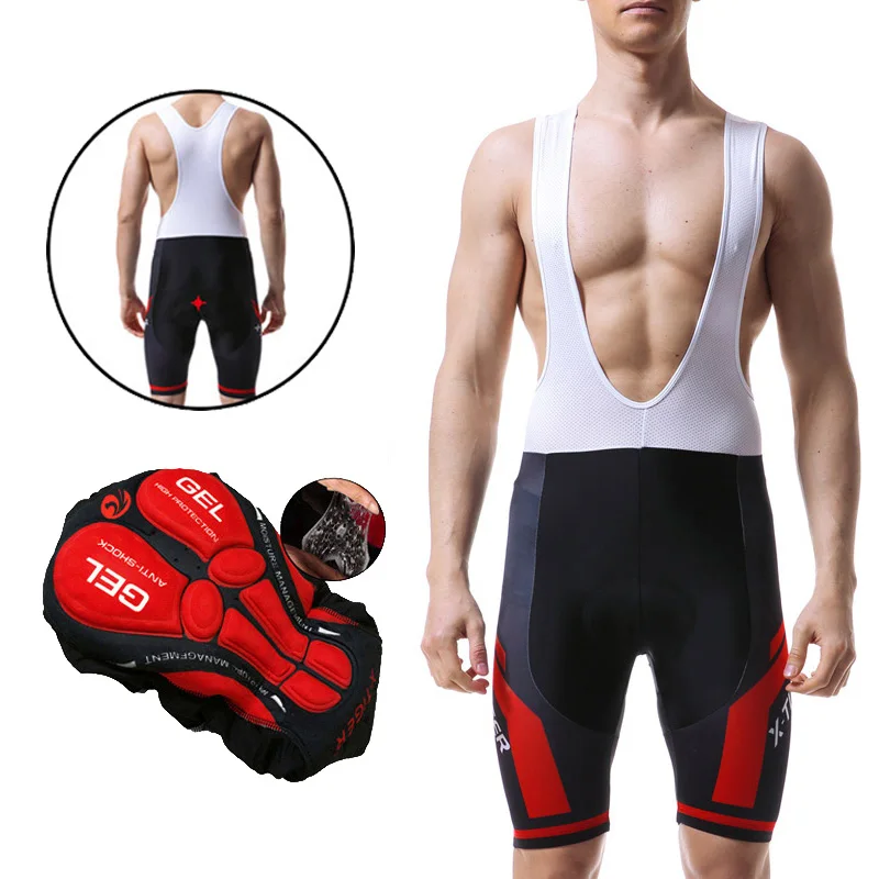 X TIGER Cycling Bibs Shorts Summer Bike Breathable Men's 5D Gel Padded