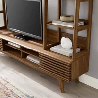 Render Mid-Century Modern TV Stand Entertainment Center, 70", Walnut 2