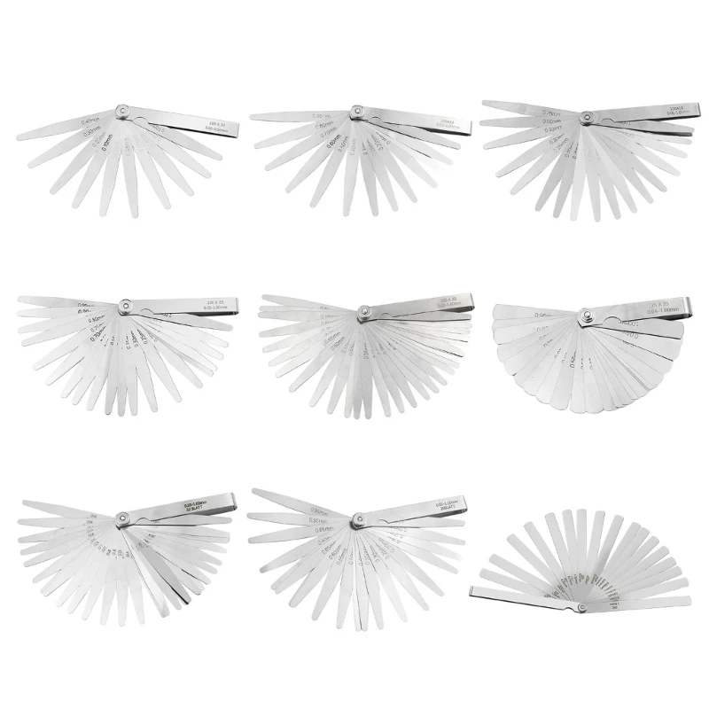 P82D Stainless Steel Feelers Gauges Standard Offset Valves Thickness Gauges Tool Measuring Gaps Width Thickness Woodworking