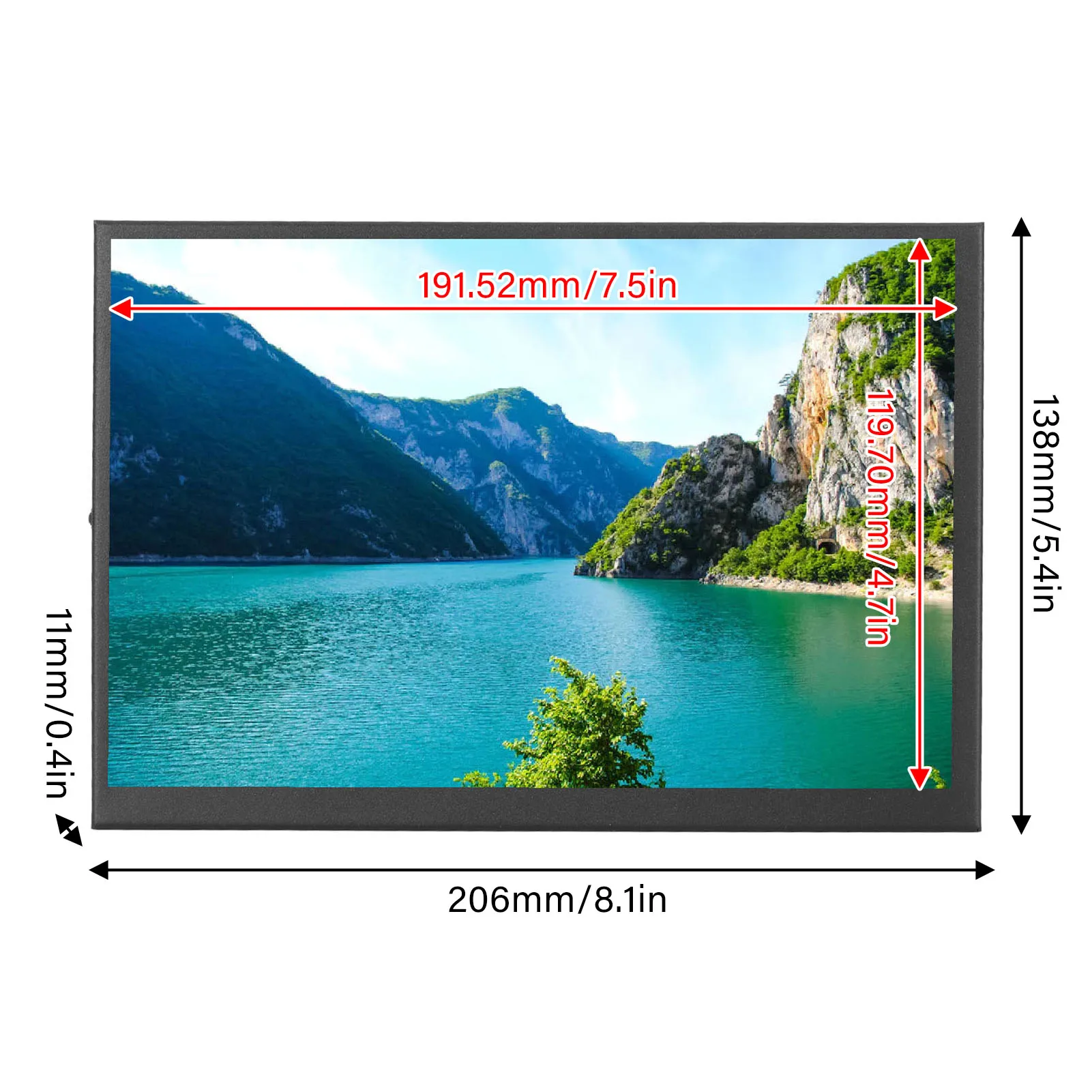 LCD ��ġ ��ũ�� �����, ��ü ���� LCD ��ġ ��ũ�� ���÷��� �г�, RPi 4 3 2 ���� B + A, 8.9 ��ġ, 1920x1200, 160 ��, ��