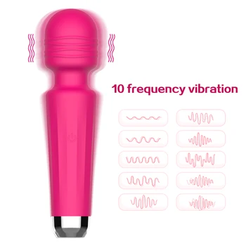 Powerful Clitoris Vibrators USB Recharge Magic Wand AV Vibrator Massager Sexual Wellness Erotic Sex Toys for Women Adult Product 3