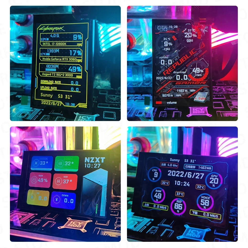 Monitor Lcd com Metal Shell Tela Secundária Mini Ips Gaming pc Temperatura Faça Você Mesmo e Detector de Dados 3.5 320x480 - Imagem 5