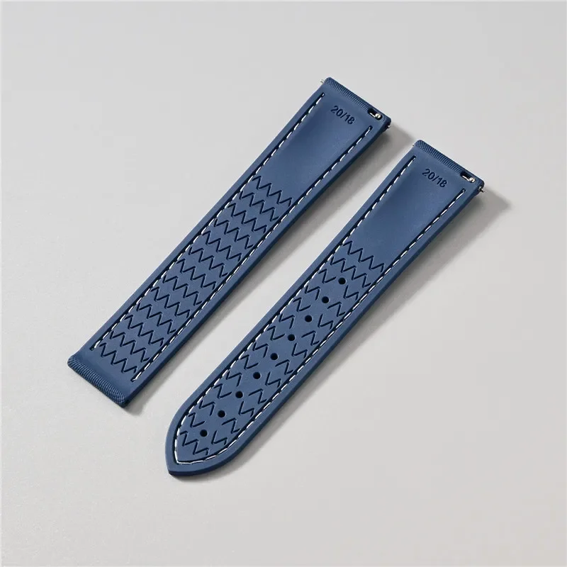 20 mm 21 mm 22 mm Fluorkautschukarmband für Omega Seamaster Faltschließe für Speedmaster Quick Release Taucheruhrenarmband für Rolex – Detail 5