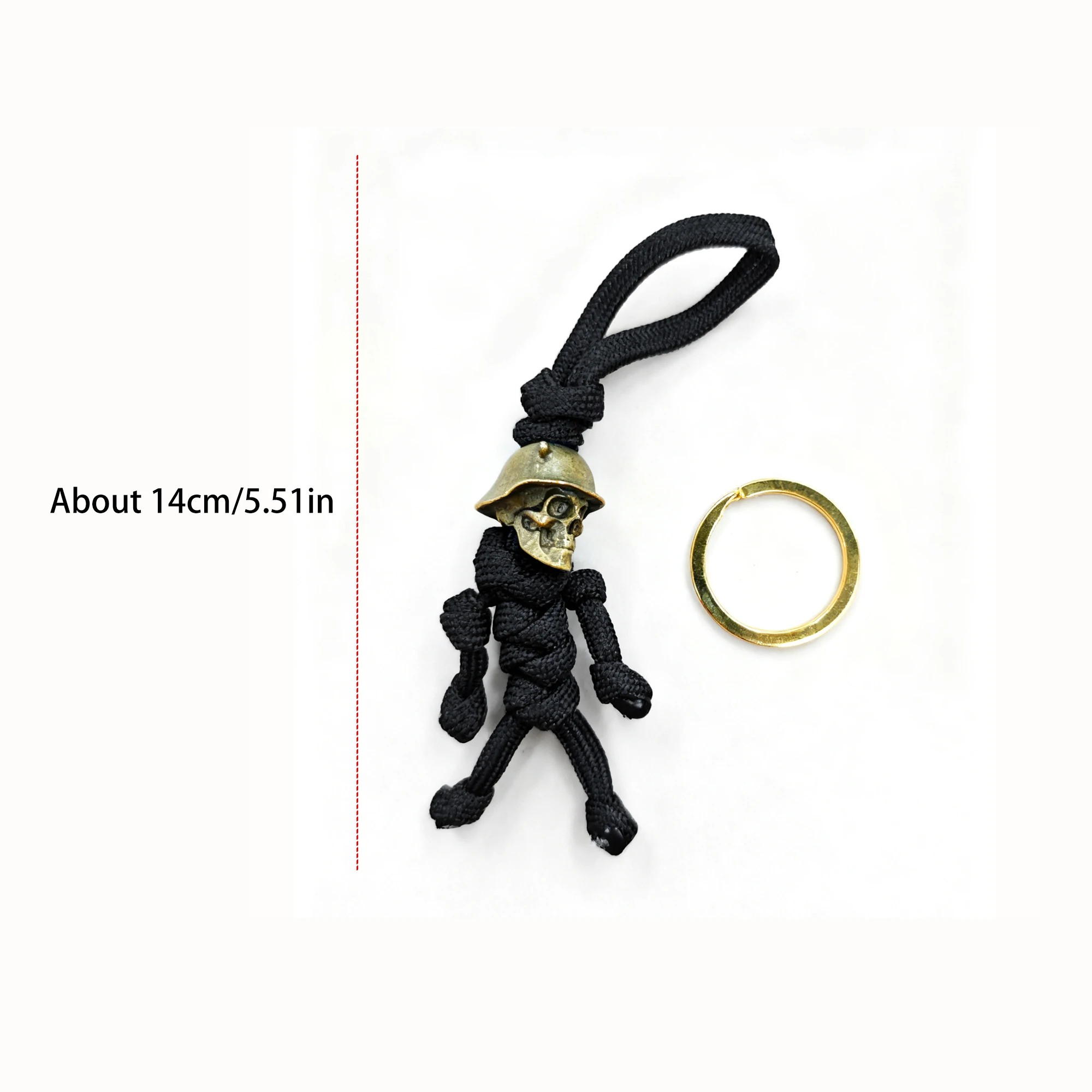 Skull Head Keychain 1PC Car Biker Helmet Pendant Braided Rope Paracord Buddy Bag Hanging Backpack Doll Toy