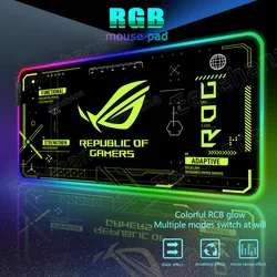 RGB Luminous Large PC Gaming Mouse Pad - Black/Green LED XXL Desk Accessory with Backlight - RGB600x300x3mm (A - 8)