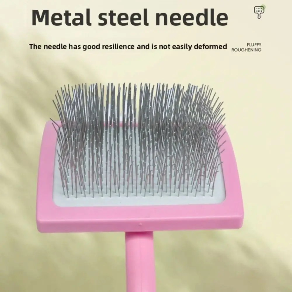 New Extra Long Pins Pet Hair Knots Remover Large Knots Remover Pet Slicker Brush Solid Color Dog Grooming Brush for Dogs Cats 2