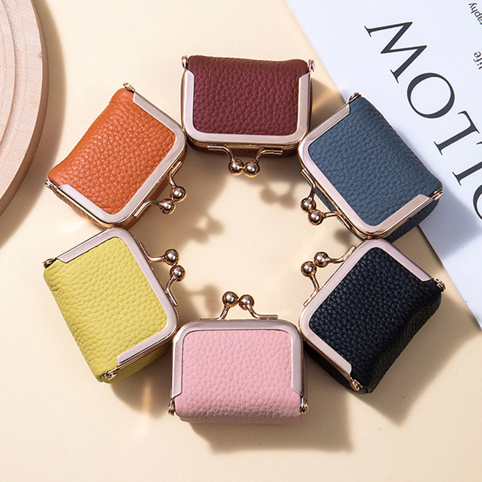 Luxurious Leather Miniature Jewelry and Coin Organizer - Compact Trinket Storage Wallet