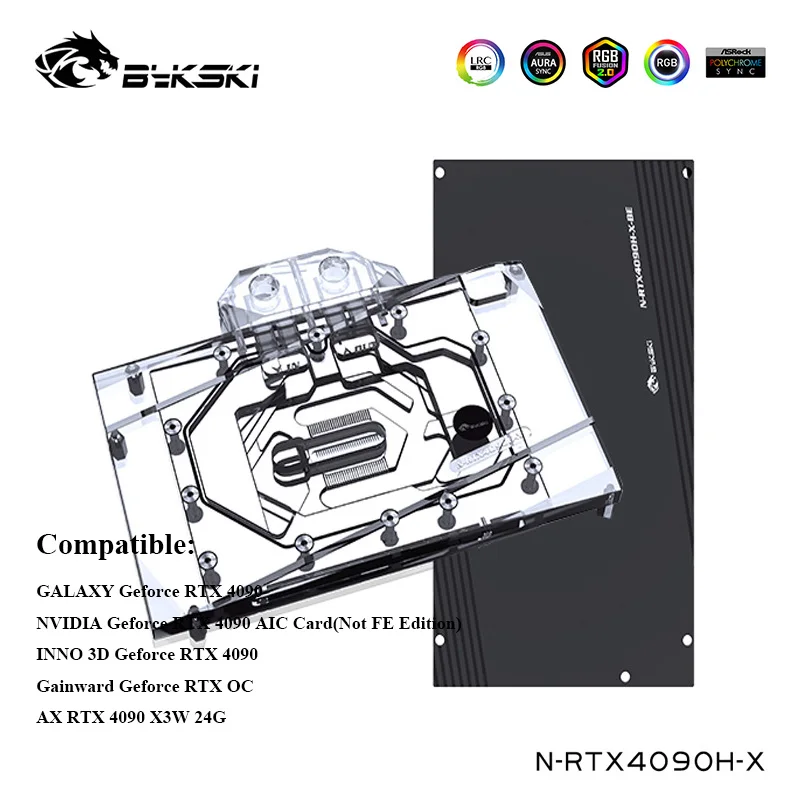 Bykski Water Cooler Per Nvidia (Non Fe Edition) ,Inno 3D,Galaxy,Gainward Geforce Rtx 4090 Aic Vga Card Block,N-Rtx4090H-X