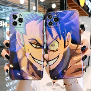 One Piece Luffy Cover Shockproof Phone Case For iPhone 15 14 13 12 11 Pro Max Plus XR XS X Laser Anime Funda Boys Girls Gifts