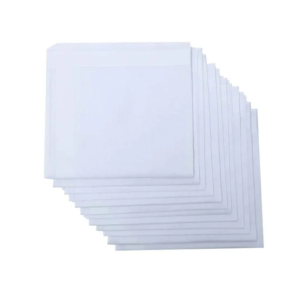 12pcs 40x40cm White Cotton Napkins Square Napkin Handkerchief Dinner Serving Cloth Banquet Wedding Party Table Decoration cotton napkins