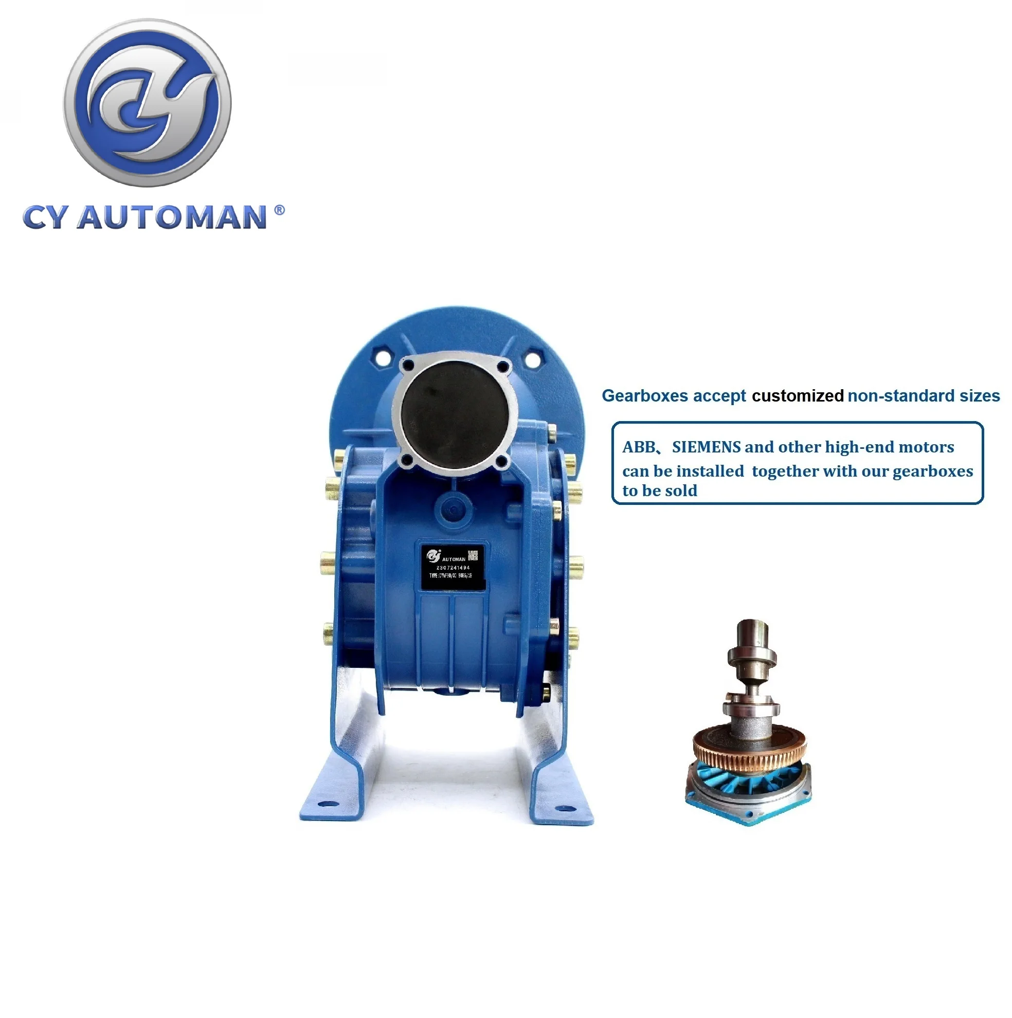 CYAutoman  Worm Gearbox Speed Reducer NMVF 090  Input19/22/24/28mm Output 35mm Ratio 5:1/100:1 for  Industrial Applications