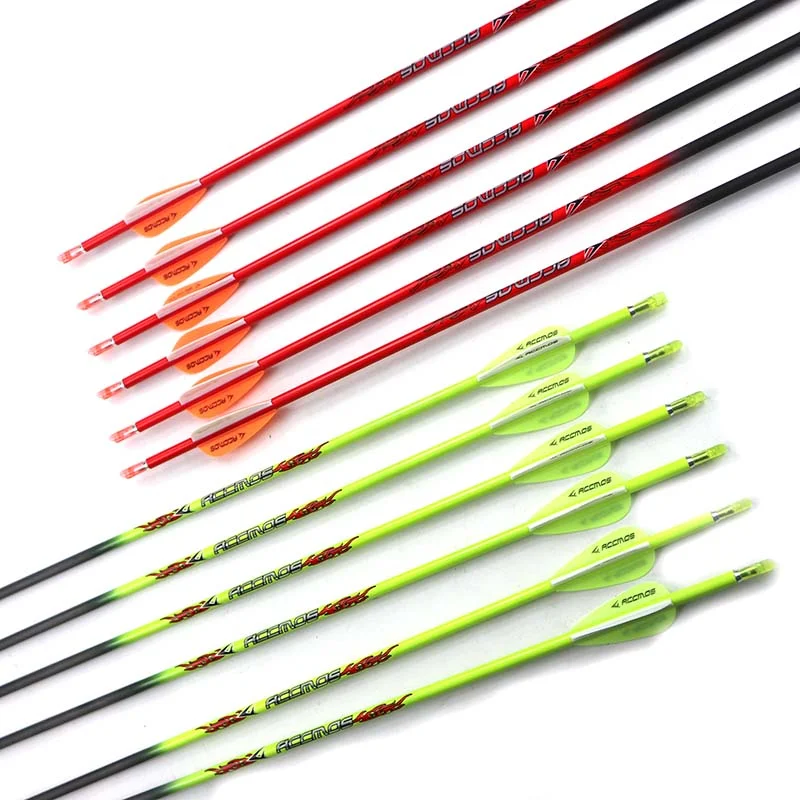 

Accmos Archery Arrow Spine 400 / 500 / 600 / 700 / 800 / 900/1000 ID 4.2mm Orange and yellow Carbon arrow and bow